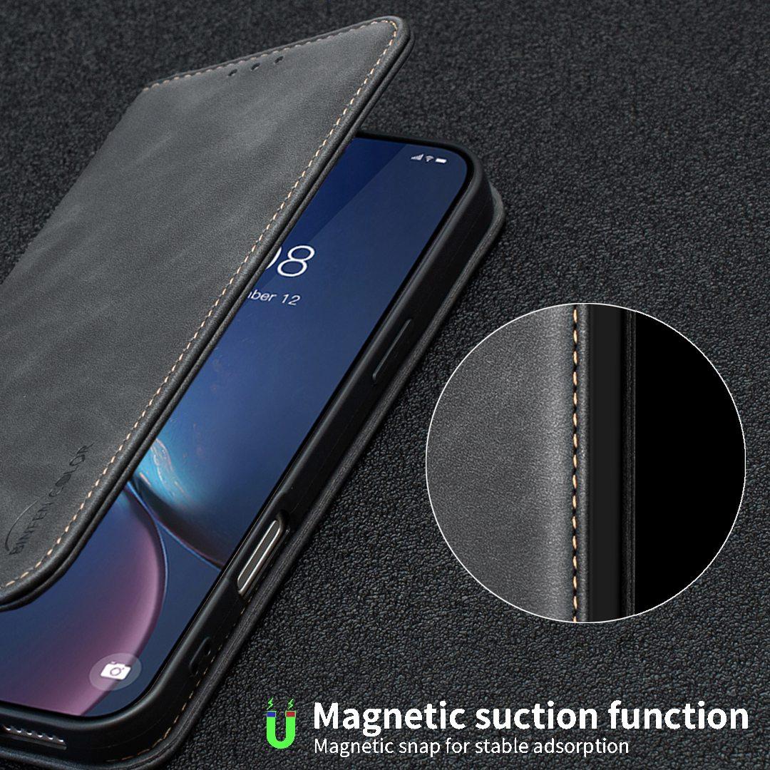 For Redmi Note 17 4G Global 171mm BINFEN COLOR Calfskin Texture Magnetic RFID Vegan Leather Phone Case(Black)