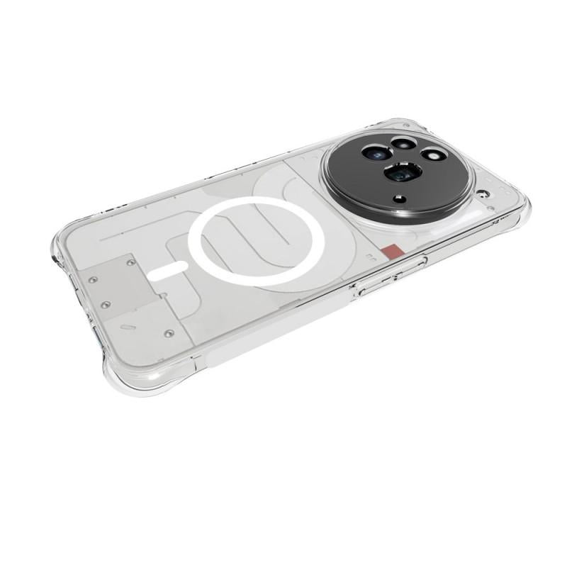 For Nothing Phone 3a Pro WANLONFENG Transparent Magnetic Four-Corner Shockproof TPU Phone Case with Screen Film - Transparent - EDA009391903A
