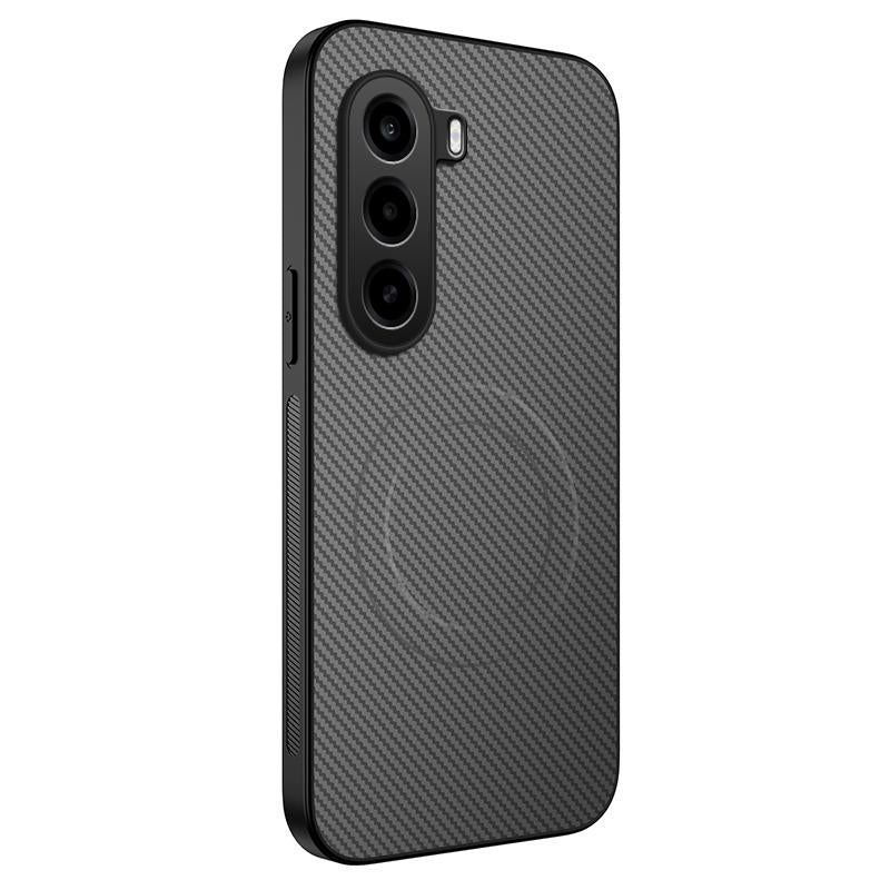 For OnePlus Turbo 6X / Realme P4x 5G WANLONFENG TQ Series Magnetic Carbon Fiber Texture PC Hybrid TPU Phone Case - Grey - EDA009407304B