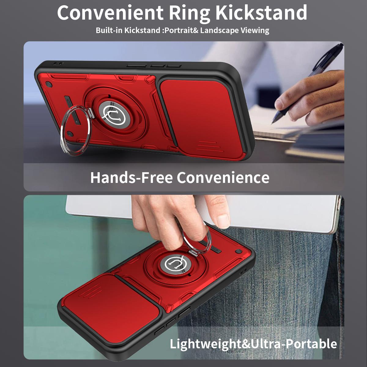 For vivo V70 / V70 Elite / S50 5G Sliding Camshield Holder Magnetic Phone Case - Orange - EDA009471111A