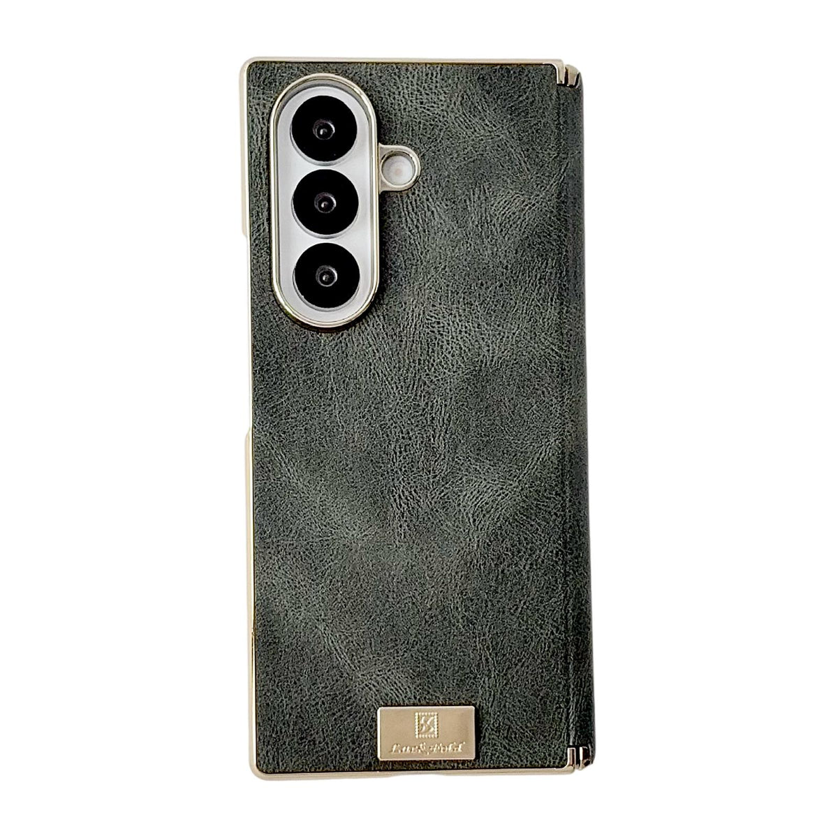 For Galaxy Z Fold8 Ultra 5G Electroplate Dual Axis Crazy Horse Texture PU Phone Case - Green - EDA009511804E