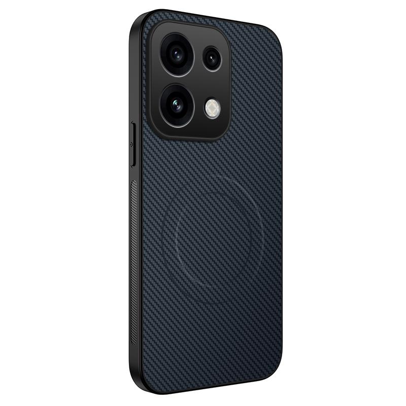 For OPPO Reno16 F / Reno16 FS 5G WANLONFENG TQ Series Magnetic Carbon Fiber Texture PC Hybrid TPU Phone Case - Sapphire Blue - EDA009515403C