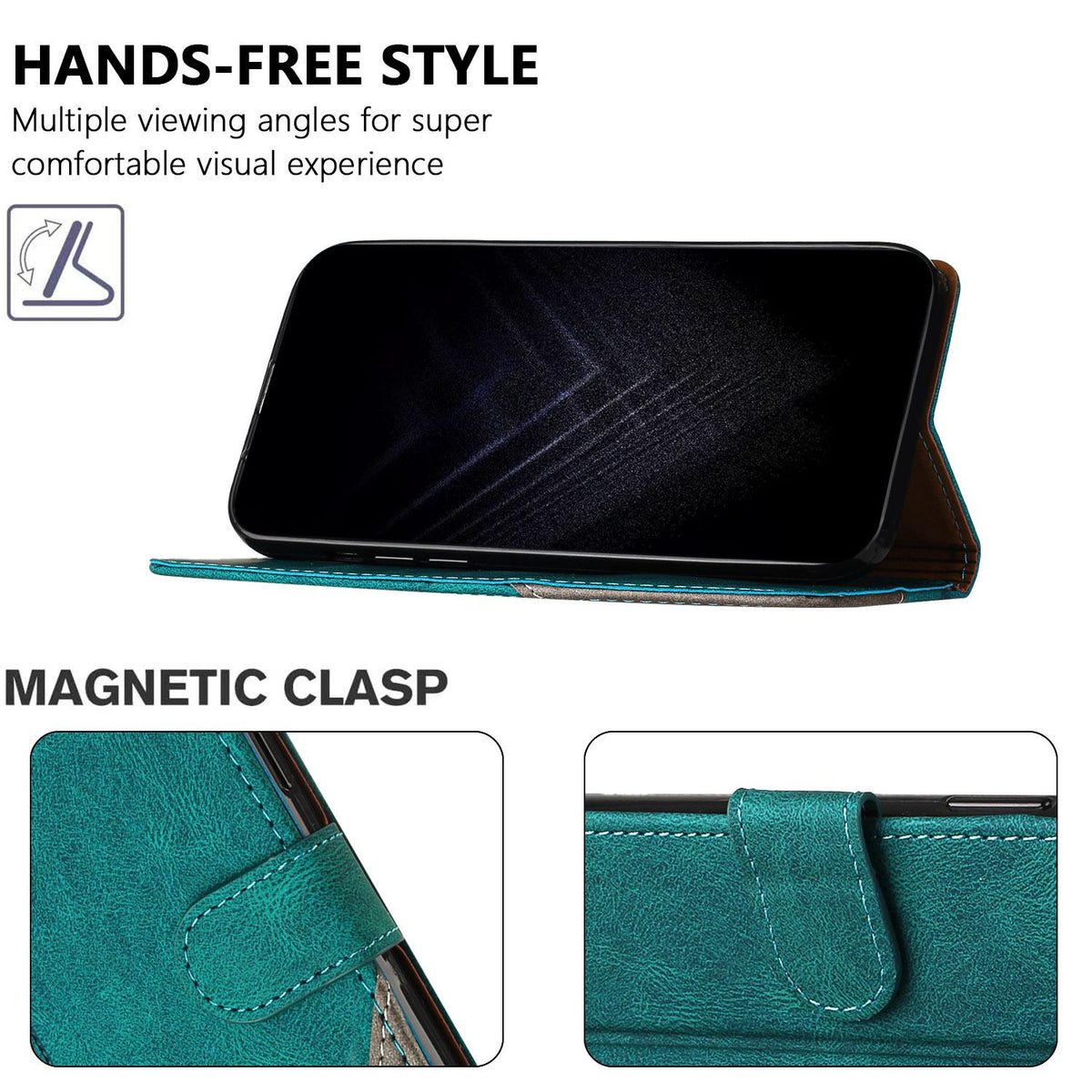For Redmi K90 ProMax / Poco F8 Ultra 5G Color Matching Buckle Clasp Vegan Leather Phone Case(Green)