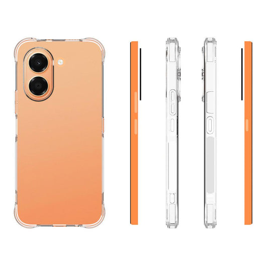 For Honor X7e 4G WANLONFENG Transparent Four-Corner Shockproof TPU Phone Case with Screen Film - Transparent - EDA009574214A