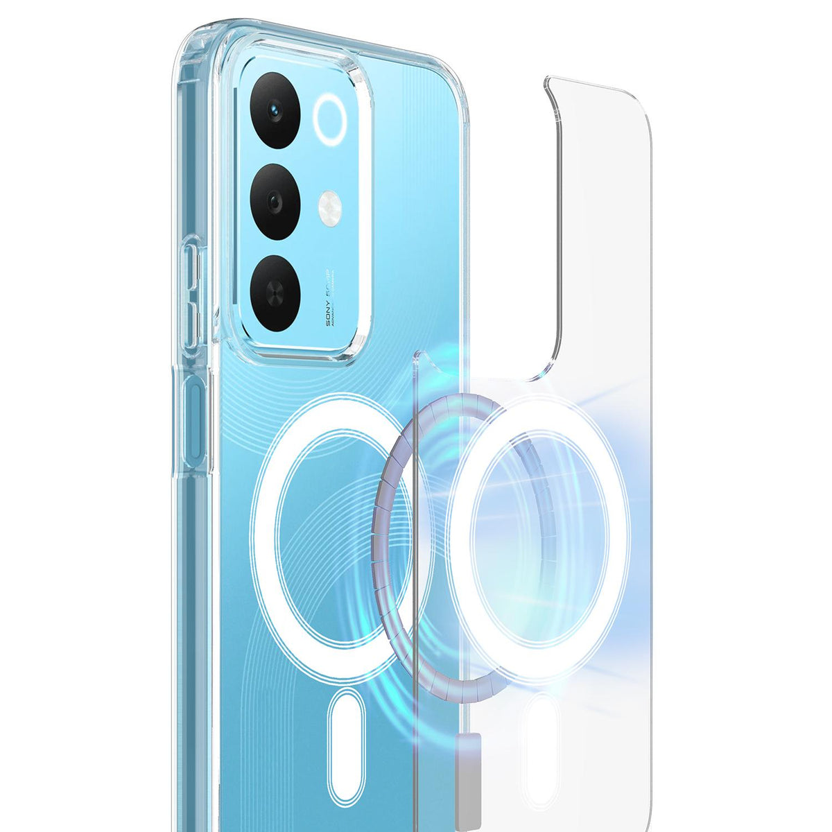 For Realme 15x 5G India / C100 5G MagSafe Clear Acrylic PC Hybrid TPU Phone Case - Transparent - EDA009620204A