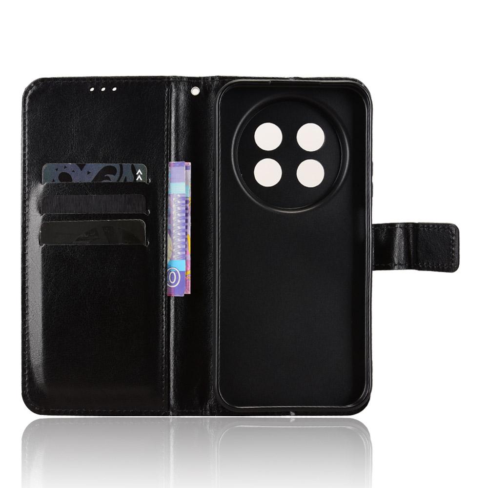For Huawei Enjoy 90 Pro Max 5G / nova 15 Max Retro Crazy Horse Texture Vegan Leather Phone Case - Black - EDA009637505A