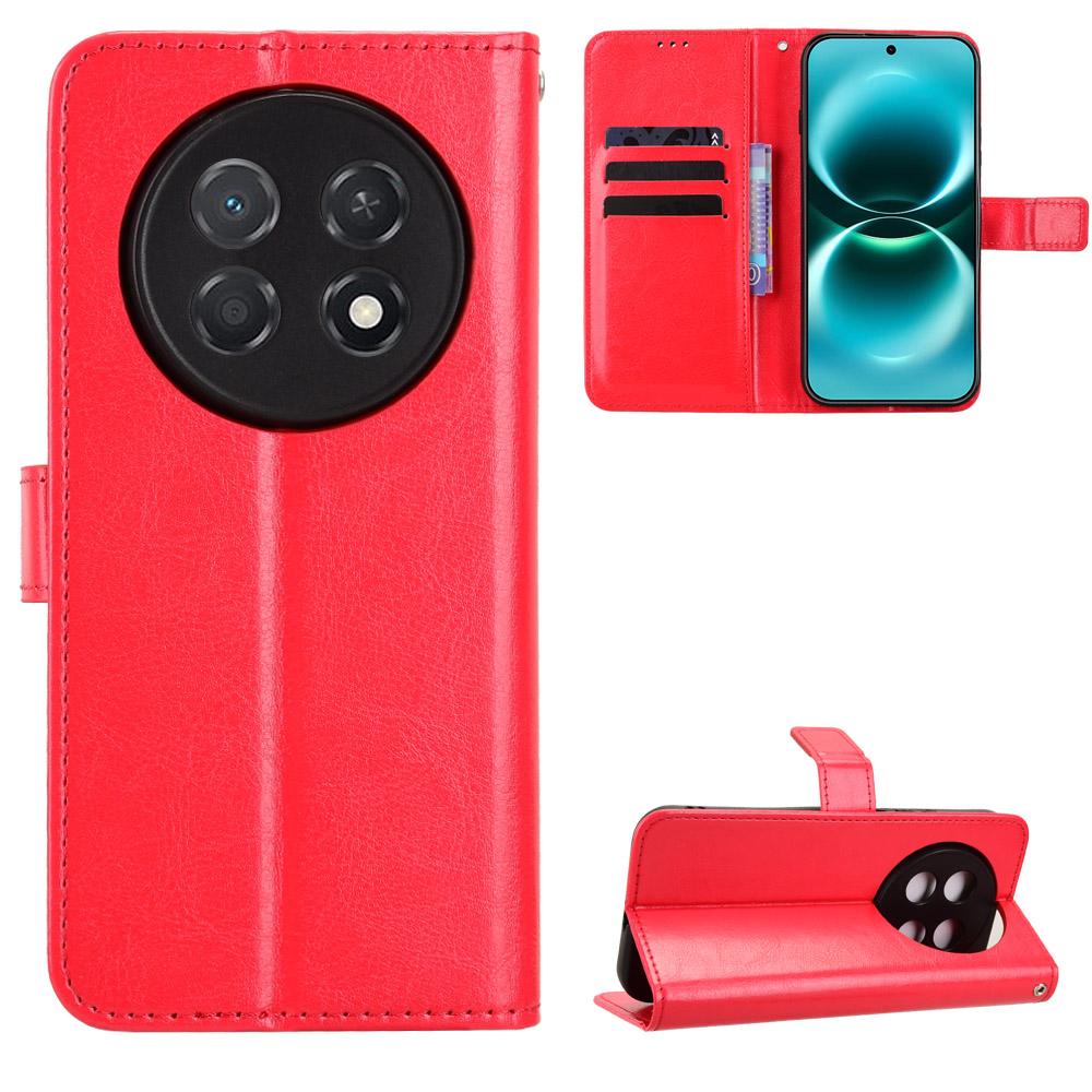 For Huawei Enjoy 90 Pro Max 5G / nova 15 Max Retro Crazy Horse Texture Vegan Leather Phone Case - Red - EDA009637505B