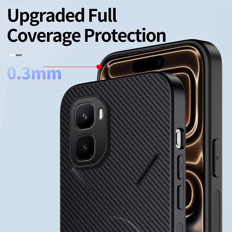 For Infinix GT 50 Pro 5G WANLONFENG Kickstand Carbon Fiber Texture Magnetic Phone Case - Orange - EDA009665603E