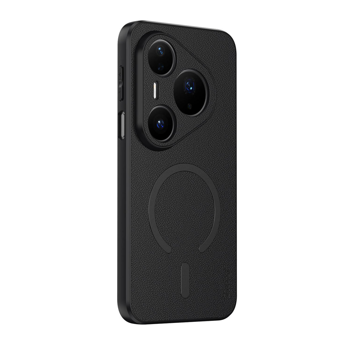 For Huawei Pura 80 Pro 5G Goatskin Vegan Leather Magnetic Phone Case - Black - EDA009667904B