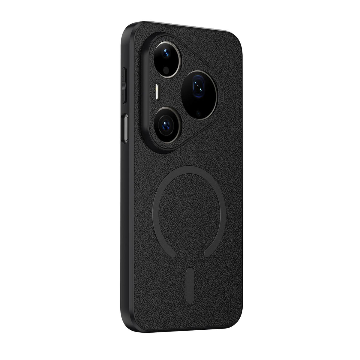 For Huawei Pura 90 Pro 5G Goatskin Vegan Leather Magnetic Phone Case - Black - EDA009667915B