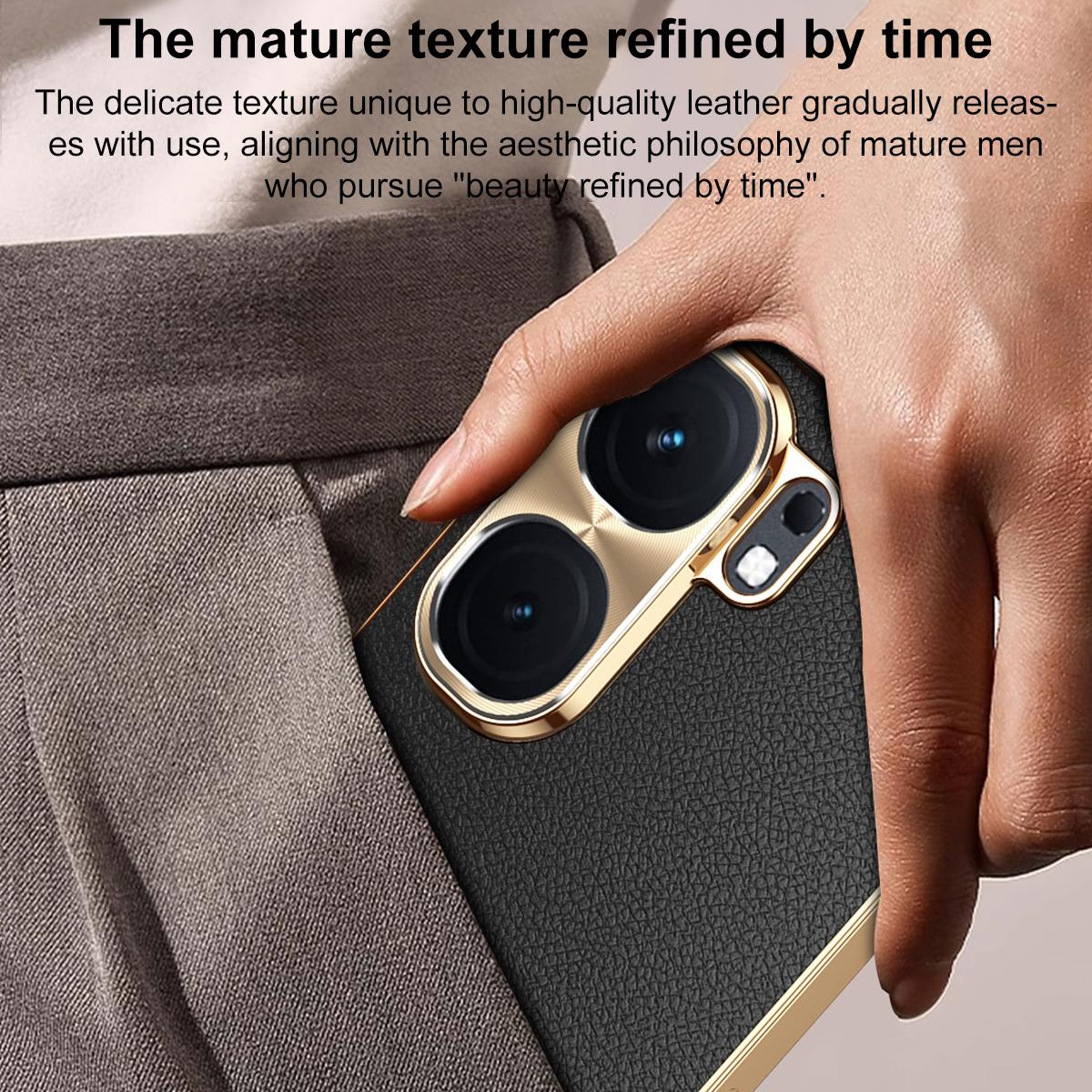 For vivo iQOO Neo9 Electroplated Frame Litchi Texture PC + TPU Vegan Leather Phone Case - Blue - EDA009677405C