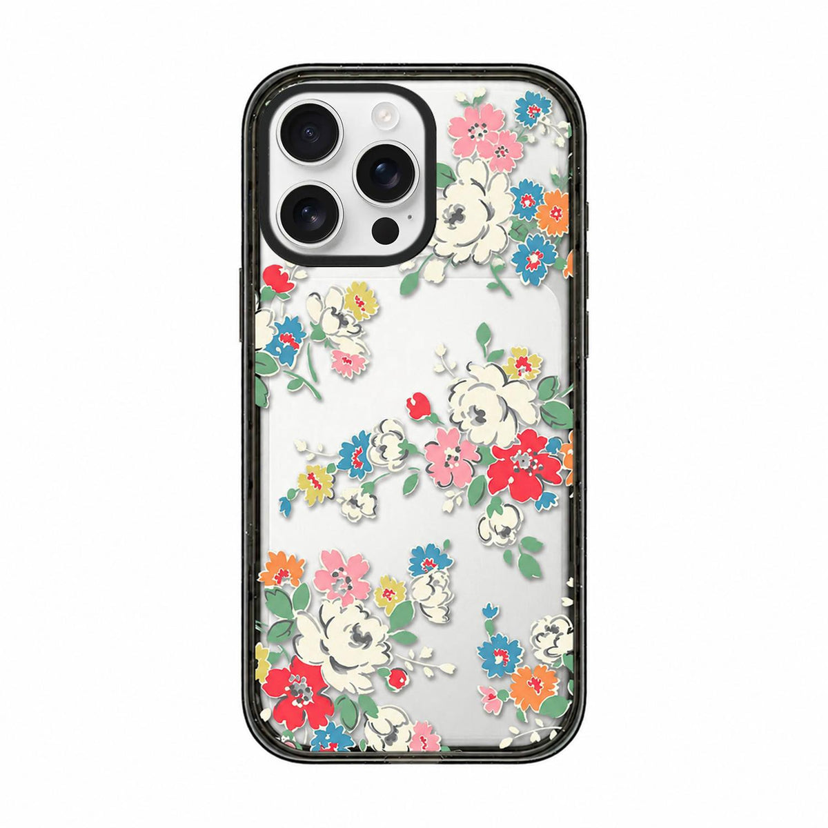 For iPhone 14 Pro Max Country Cats Dogs Transparent Acrylic TPU Phone Case - Colorful Floral Print - EDA009678616D