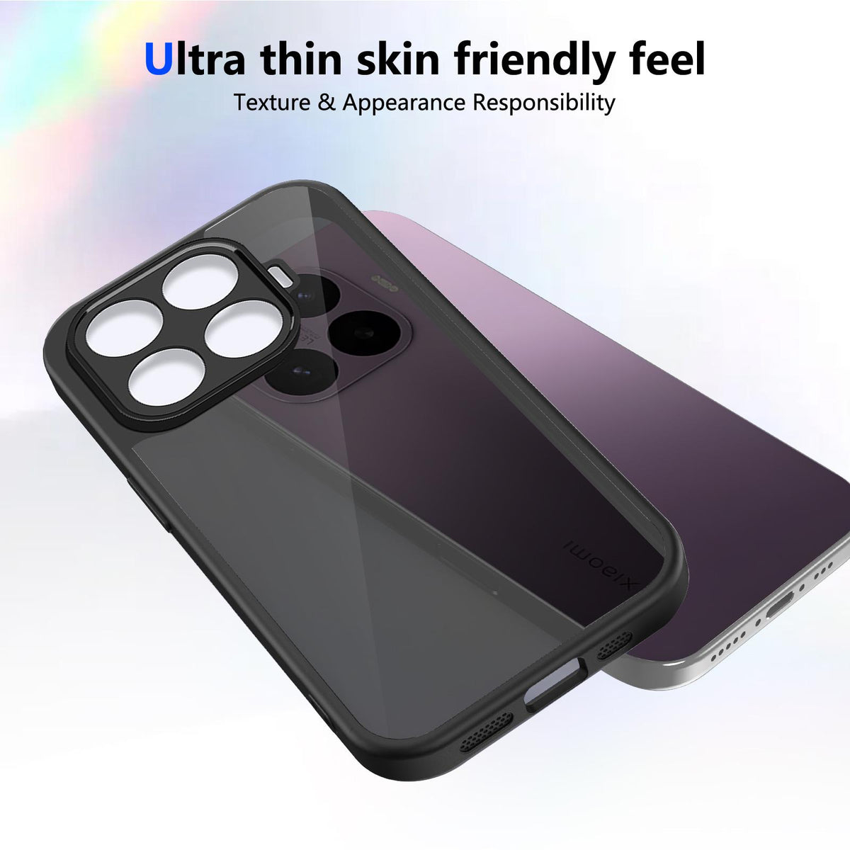 For Xioami 17T Pro 5G Skin Feel Frosted PC+TPU Shockproof Phone Case - Transparent Black - EDA009683202A