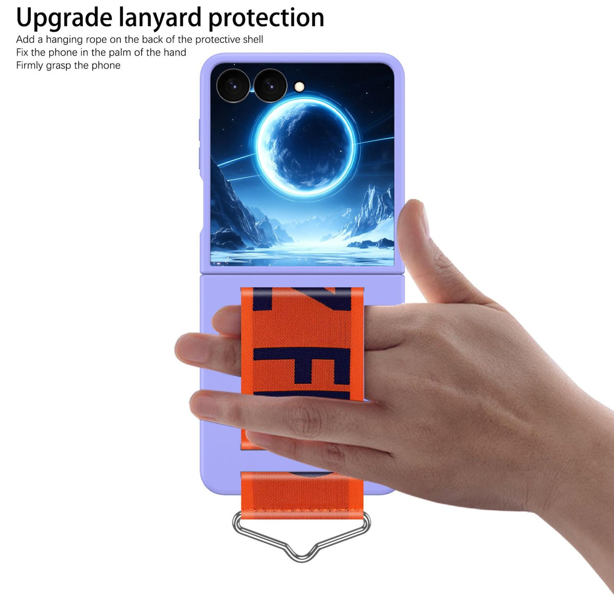 For Galaxy Z Flip8 5G Buckle Wristband PC Phone Case - Purple - EDA009691302C