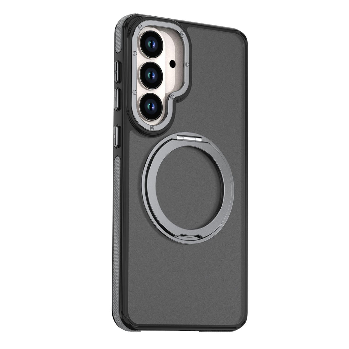 For Galaxy S26+ 5G Dual Color Skin Feel 360 Degree Rotation Holder Magnetic Phone Case - Grey - EDA009691702C