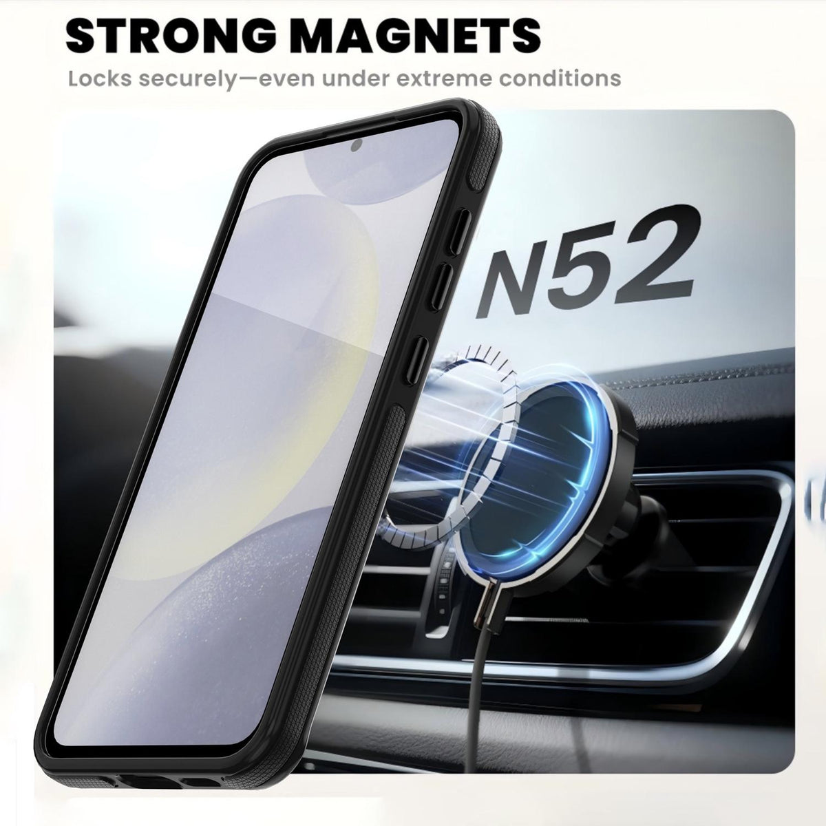 For Galaxy S23 FE 5G Dual Color Skin Feel 360 Degree Rotation Holder Magnetic Phone Case - Black - EDA009691712B