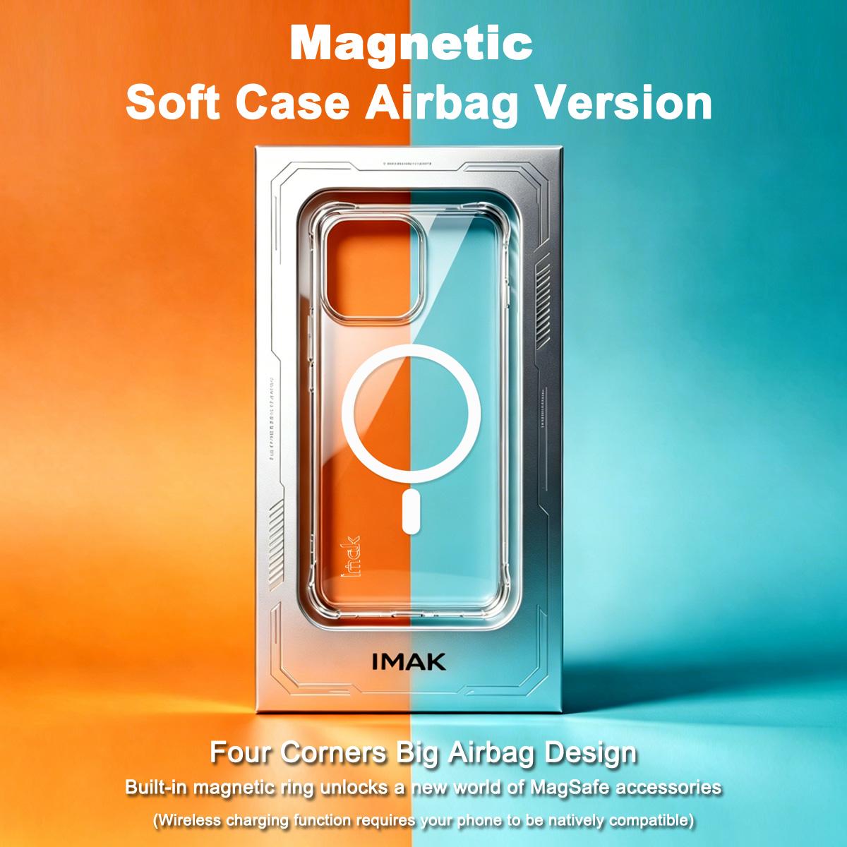 For OPPO Reno16 5G / Reno16 Pro 5G Global imak Magnetic Shockproof Airbag TPU Phone Case - Transparent - EDA009699703A