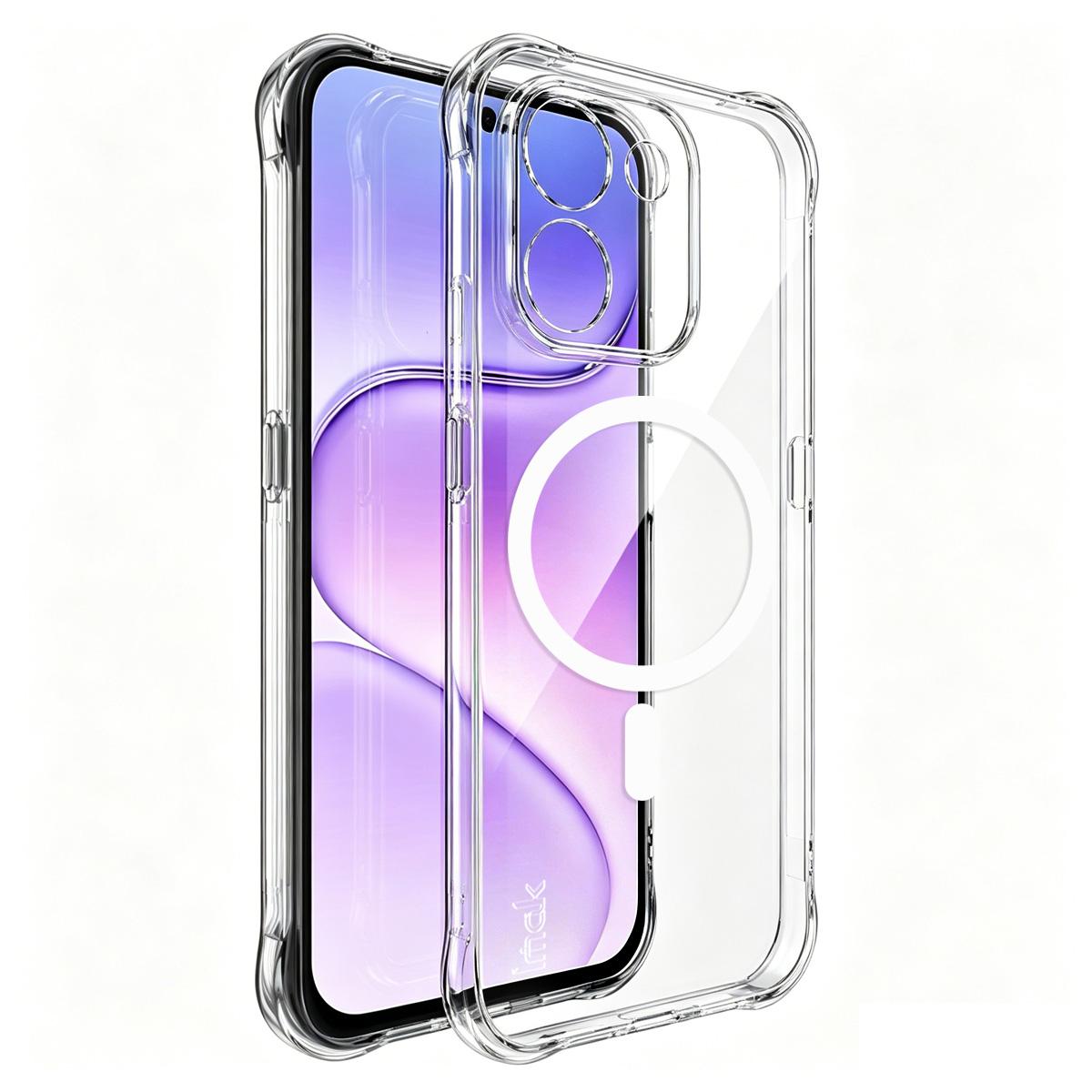 For Honor 600 Smart 5G / X7e Plus 4G / 5G imak Magnetic Shockproof Airbag TPU Phone Case - Transparent - EDA009699802A