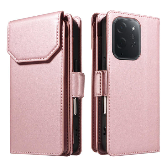 For Xiaomi Poco C95 Pro Multi Card Wallet Leather Phone Case with Strap(Rose Gold)
