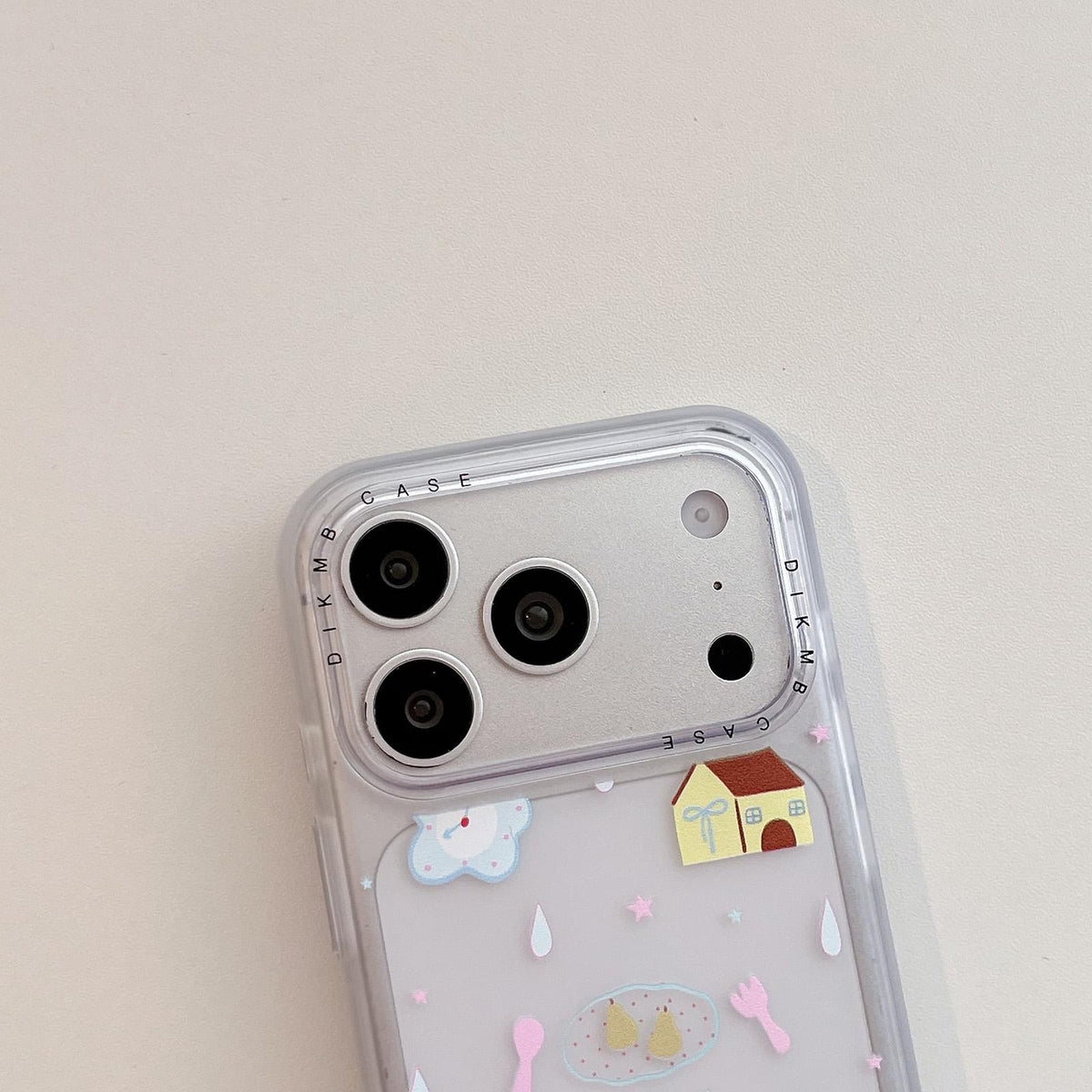 For iPhone 17 Pro Skin Feel Frosted Cartoon Sticker Acrylic Phone Case - Black White Cat and Dog Desserts - EDA009740402A