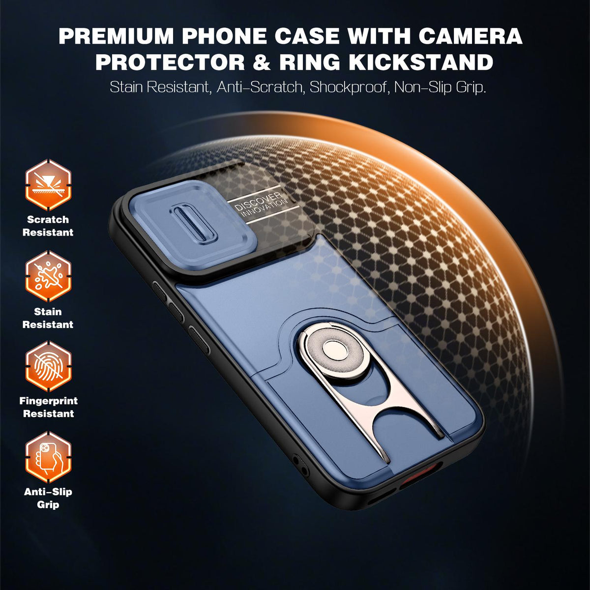 For vivo V70 5G / S50 5G Sliding Camera Cover 2 in 1 Rotating Holder Air Bag Shockproof Phone Case - Blue - EDA009752601G