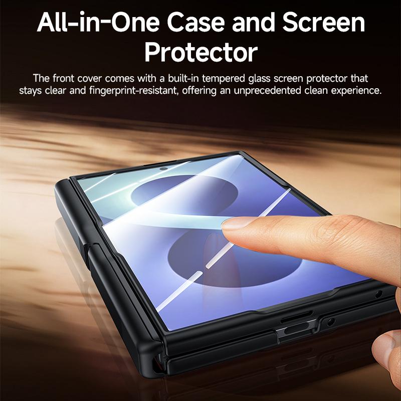 For Galaxy Z Fold8 5G Skin Feel Frosted Spray-Coated PC Hinge Holder Integrated Film Phone Case - Silver - EDA009757301D
