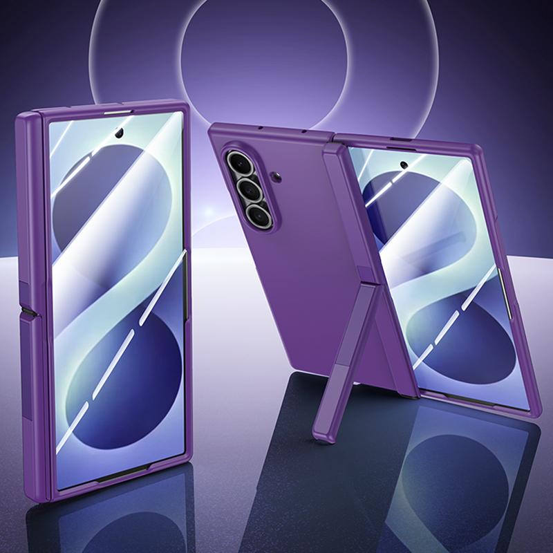 For Galaxy Z Fold8 Ultra 5G Skin Feel Frosted Spray-Coated PC Hinge Holder Integrated Film Phone Case - Purple - EDA009757302B