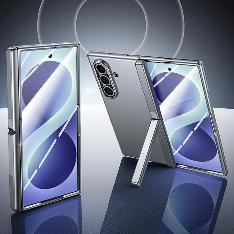 For Galaxy Z Fold8 Ultra 5G Skin Feel Frosted Spray-Coated PC Hinge Holder Integrated Film Phone Case - Silver - EDA009757302D
