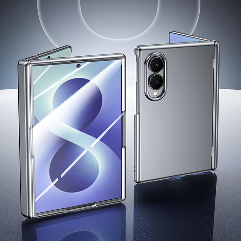 For Galaxy Z Fold8 5G Skin Feel Frosted Spray-Coated PC Hinge Integrated Film Phone Case - Silver - EDA009757601D