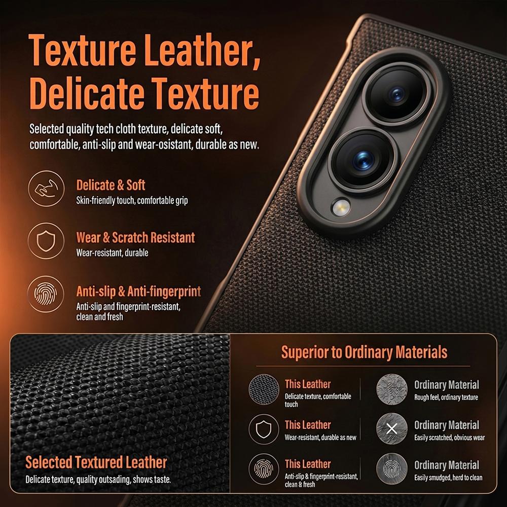 For Galaxy Z Fold8 5G Spring Hinge Vegan Leather 360 Magnetic Holder Integrated Film Phone Case - Black - EDA009759401A