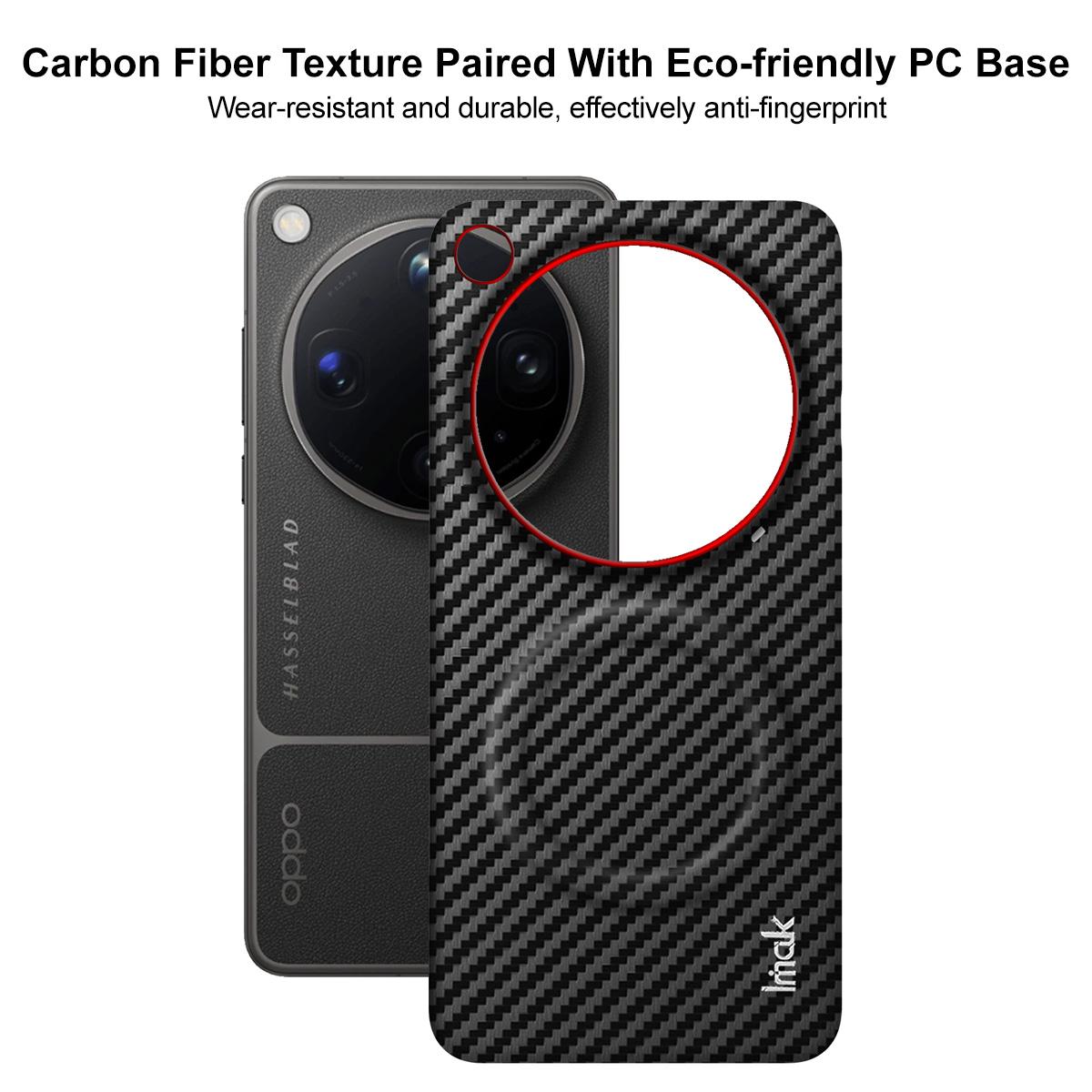 For OPPO Find X9 Ultra 5G Fiberglass Version imak Ruiyi Series Red Ring Carbon Fiber Texture Magnetic Phone Case - Black - EDA009772401A