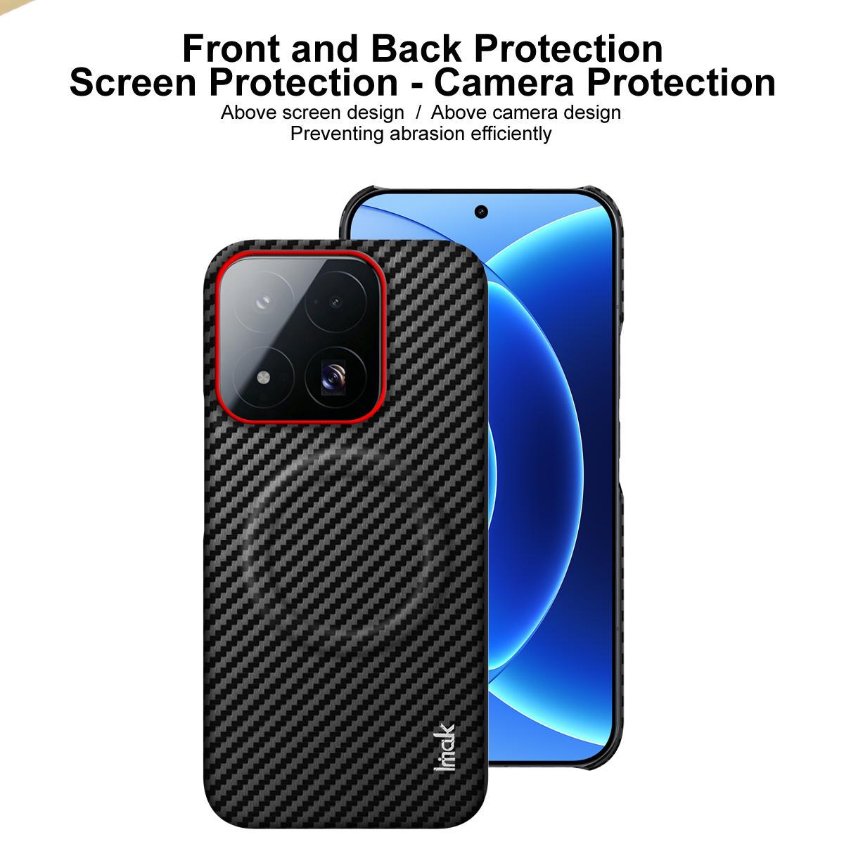For Xiaomi 17 Max 5G imak Ruiyi Series Red Ring Carbon Fiber Texture Magnetic Phone Case - Black - EDA009772502A