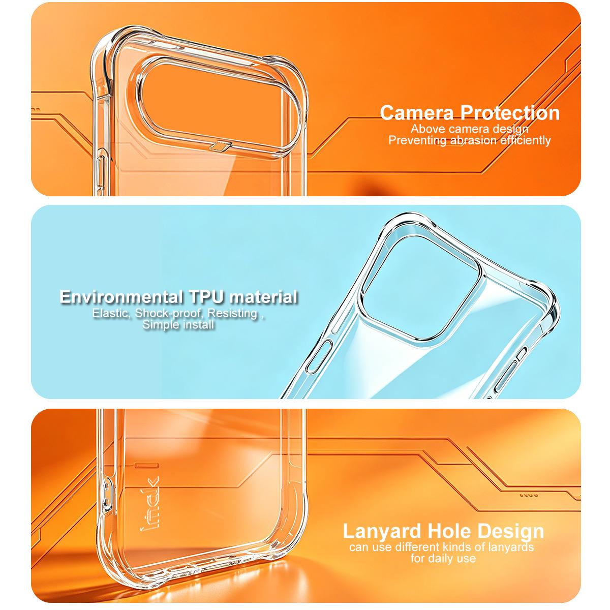 For vivo S50 Pro mini 5G / X300 FE 5G imak Magnetic Shockproof Airbag TPU Phone Case - Transparent - EDA009776701A
