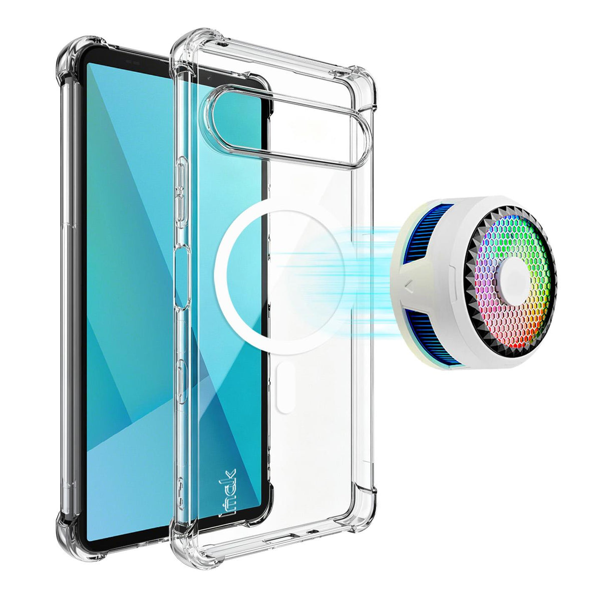 For Sony Xperia 10 VII imak Magnetic Shockproof Airbag TPU Phone Case - Transparent - EDA009777502A