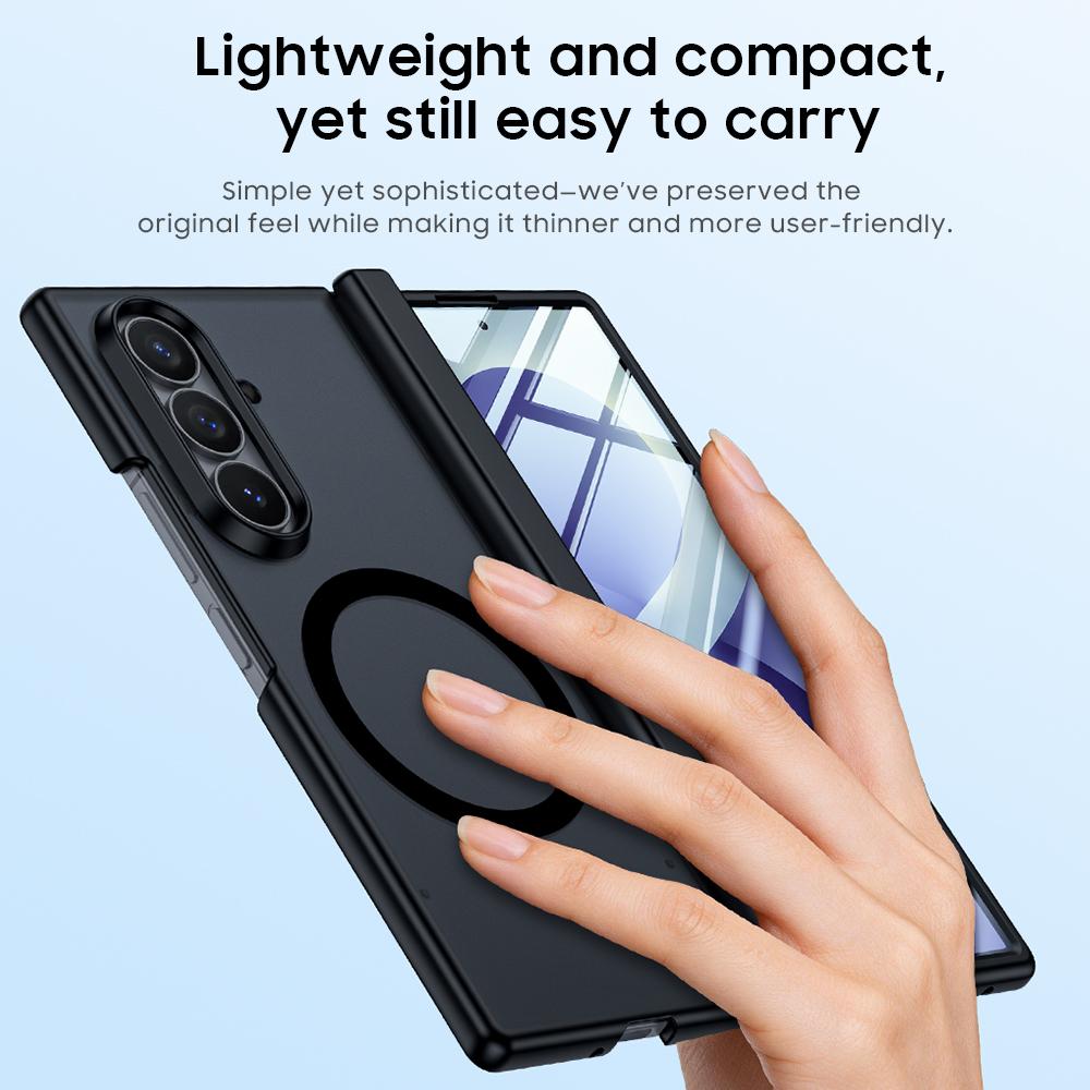 For Galaxy Z Fold8 Ultra 5G Intergrated Shell And Flim Skin Feel Translucent Frosted Magnetic Phone Case - Black - EDA009780202A