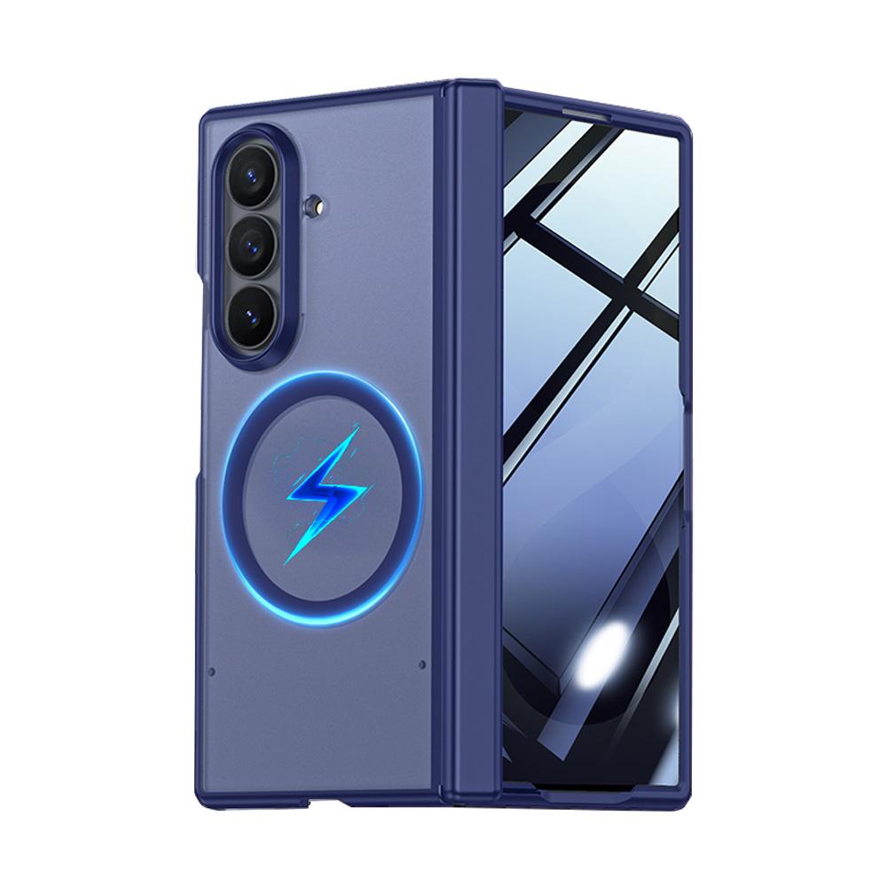 For Galaxy Z Fold8 Ultra 5G Intergrated Shell And Flim Skin Feel Translucent Frosted Magnetic Phone Case - Blue - EDA009780202B