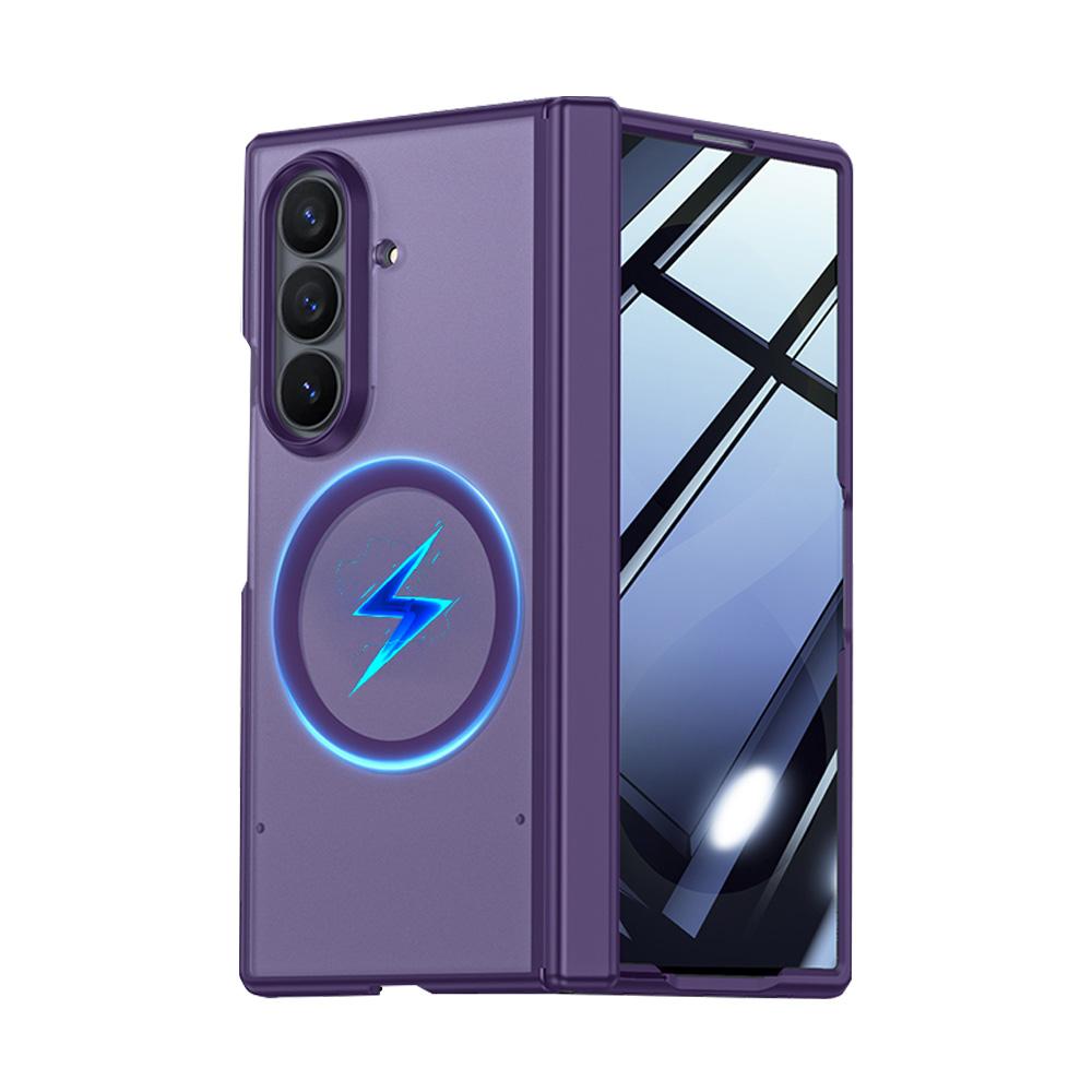 For Galaxy Z Fold8 Ultra 5G Intergrated Shell And Flim Skin Feel Translucent Frosted Magnetic Phone Case - Purple - EDA009780202C
