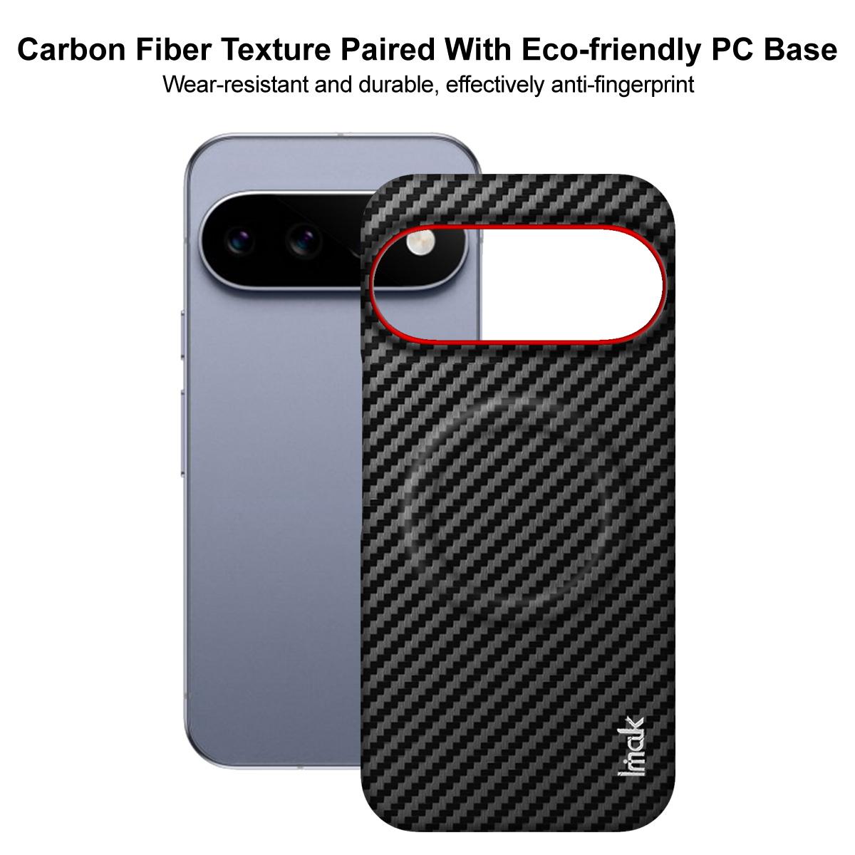 For Google Pixel 11 Pro XL imak Ruiyi Series Red Ring Carbon Fiber Texture Magnetic Phone Case - Black - EDA009795101A