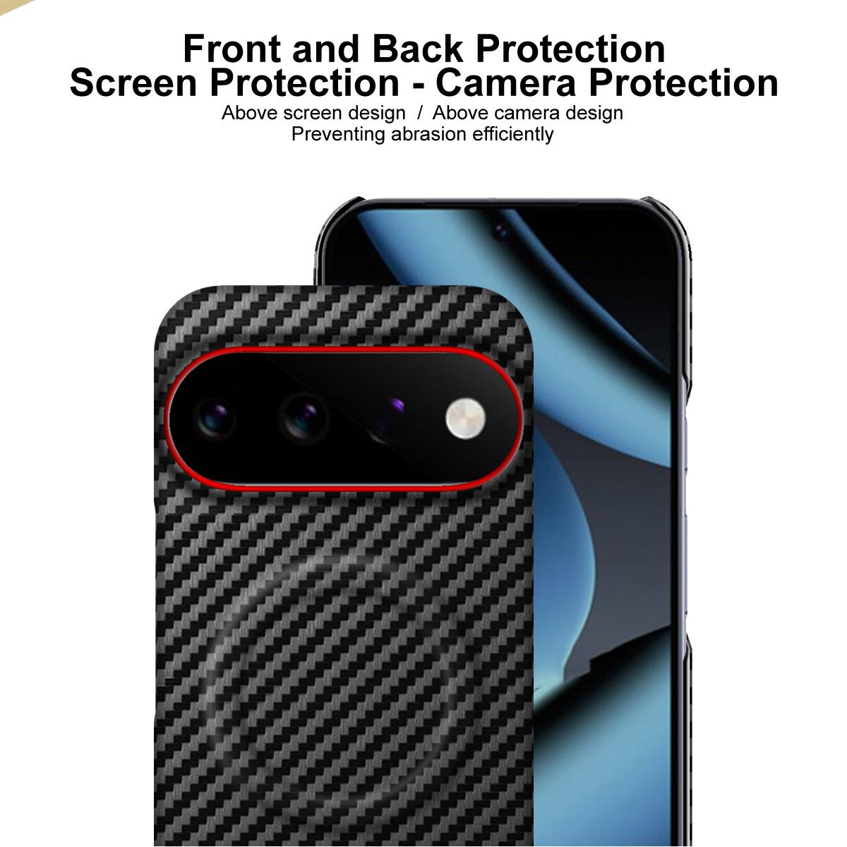 For Google Pixel 11 Pro XL imak Ruiyi Series Red Ring Carbon Fiber Texture Magnetic Phone Case - Black - EDA009795101A