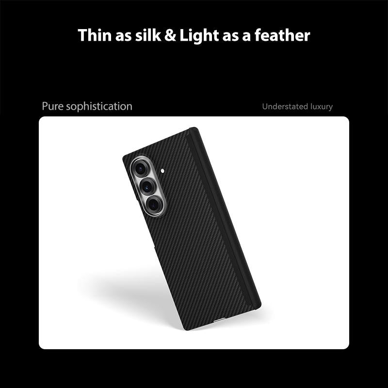 For Galaxy Z Fold8 Ultra 5G 600D Fine Texture Series Carbon Fiber Dual-Center Magnetic Phone Case - Black - EDA009796501A