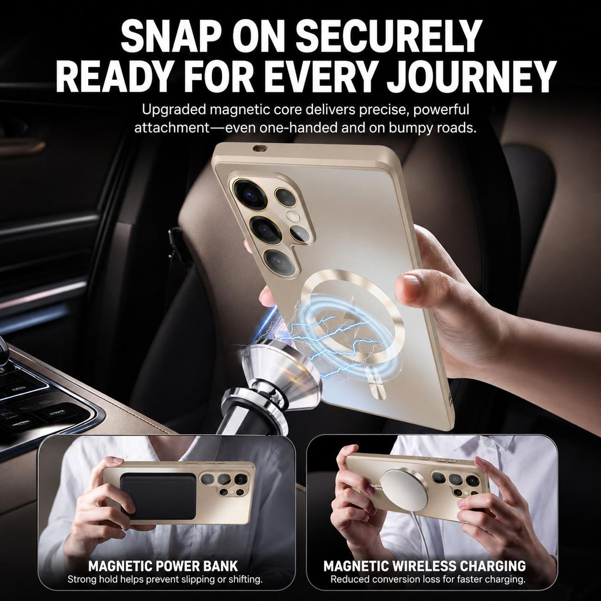 For Galaxy S25 Ultra 5G Vacuum Electroplated Magnetic Phone Case - Gold - EDA009801109G
