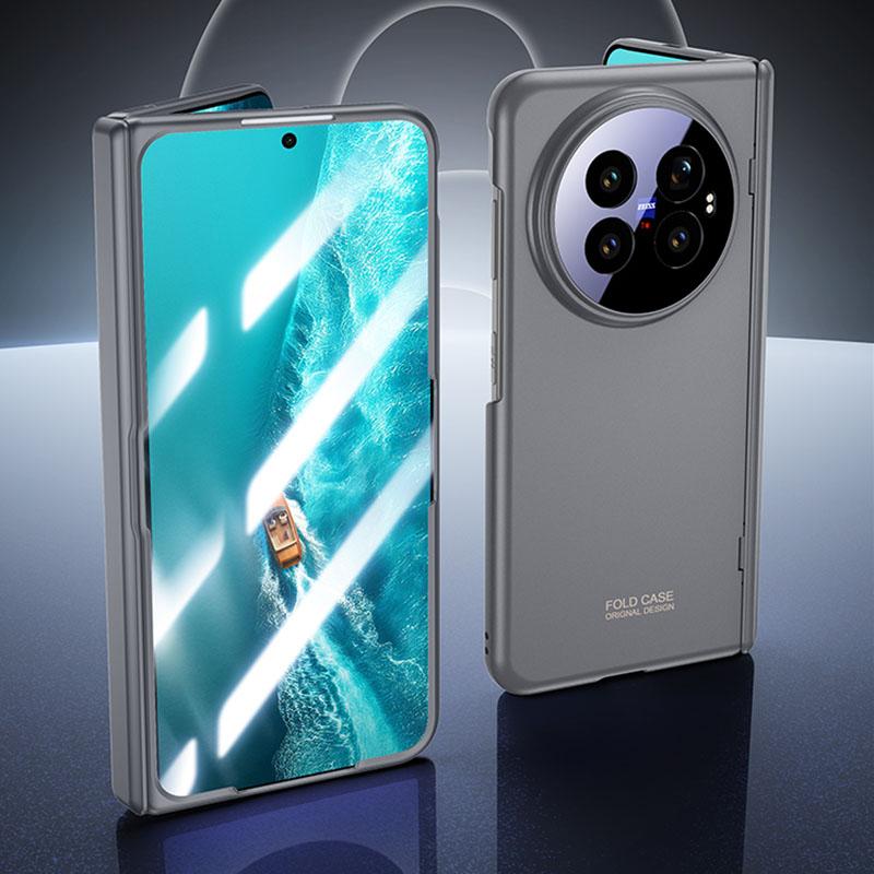 For vivo X Fold6 5G Skin Feel Frosted Spray-Coated PC Hinge Integrated Film Phone Case - Silver - EDA009804001B