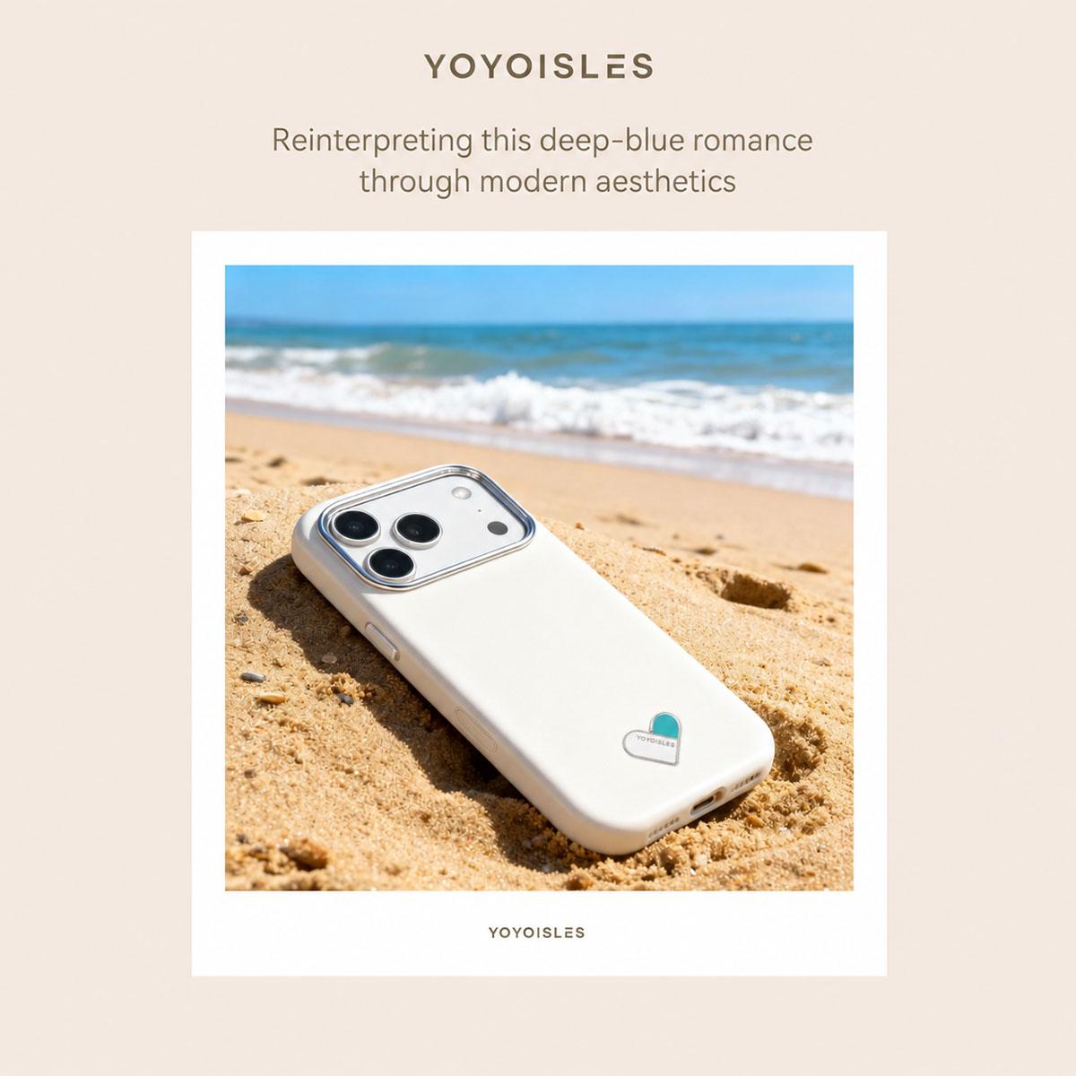 For iPhone 16 Pro YOYOISLES Heart Island Series Electroplated PC Hybrid PU Phone Case - White - EDA009821002A