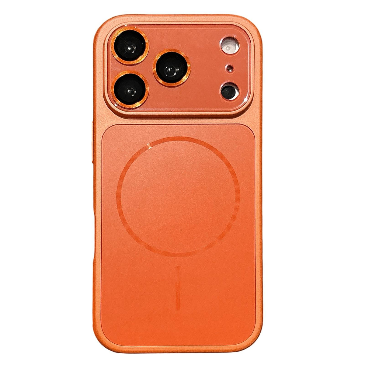 For iPhone 17 Pro Max Cooling Magnetic PC Hybrid TPU Frosted Phone Case - Orange - EDA009838001B