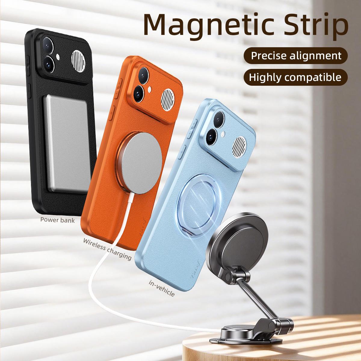 For Redmi K90 Ultra 5G Goatskin Vegan Leather Magnetic Phone Case With 360 Degree Rotating Holder(Black)
