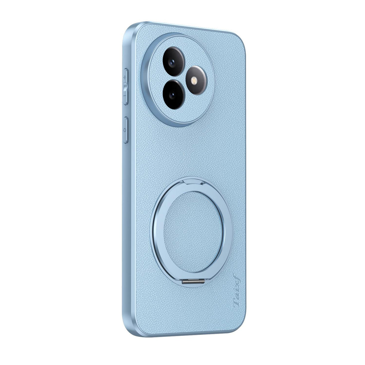 For Redmi K80 Ultra Goatskin Vegan Leather Magnetic Phone Case With 360 Degree Rotating Holder - Blue - EDA009839309C