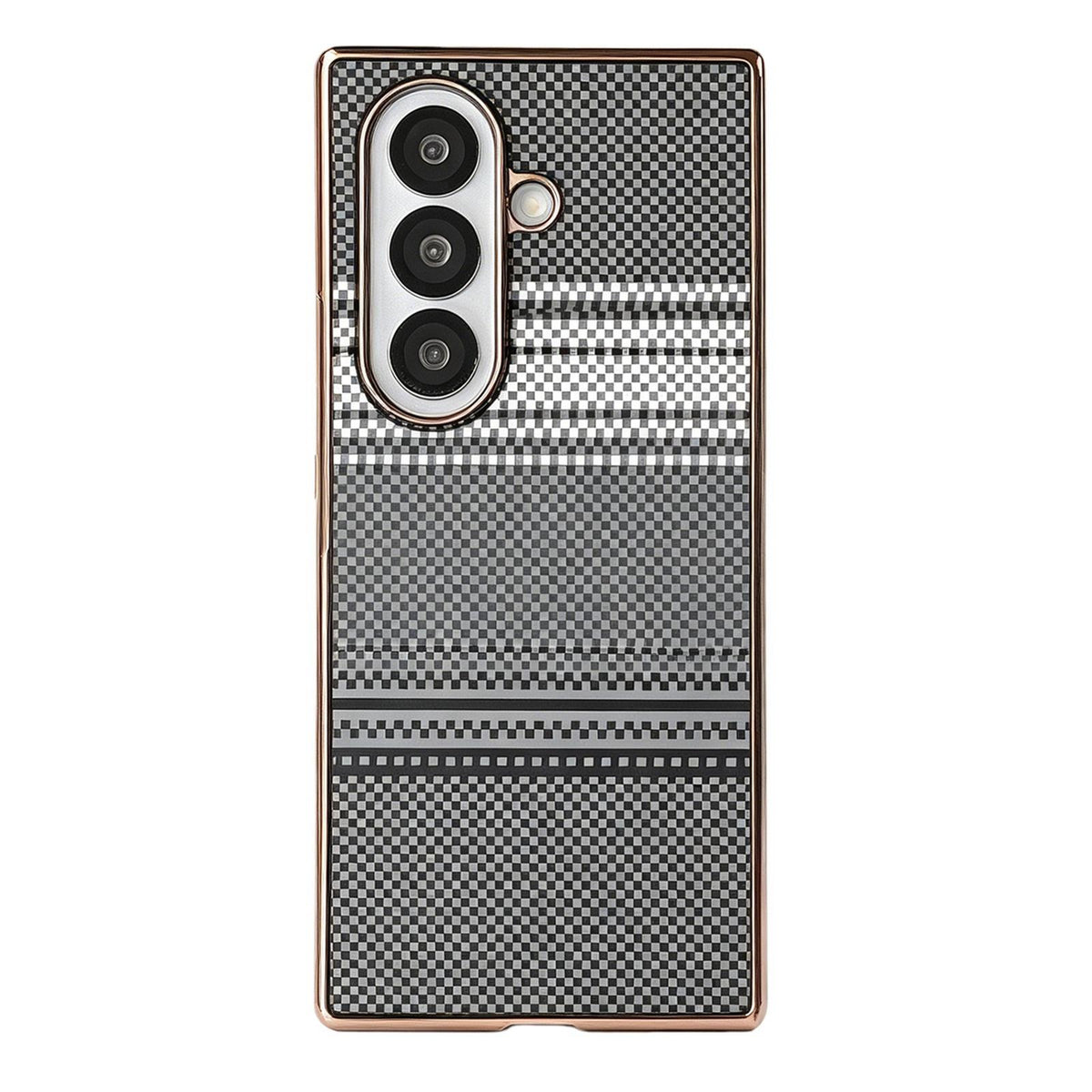 For Galaxy Z Fold7 5G Rainbow Kevlar-Plaid Magnetic PC Integrated Film Phone Case - Grey - EDA009852402C