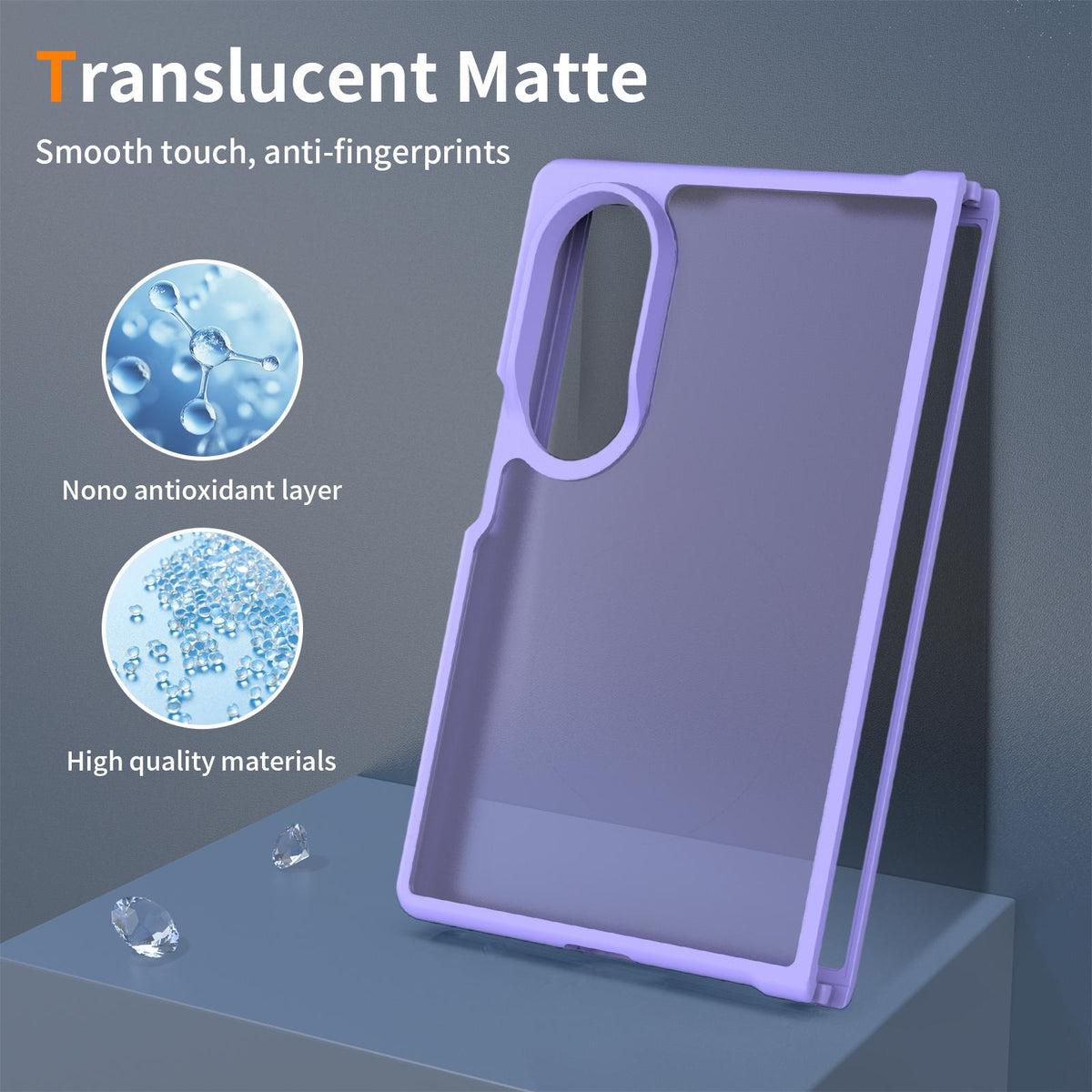 For Galaxy Z Fold8 5G Skin Feel Contrast Color TPU Hybrid PC Phone Case - Purple - EDA009866801D