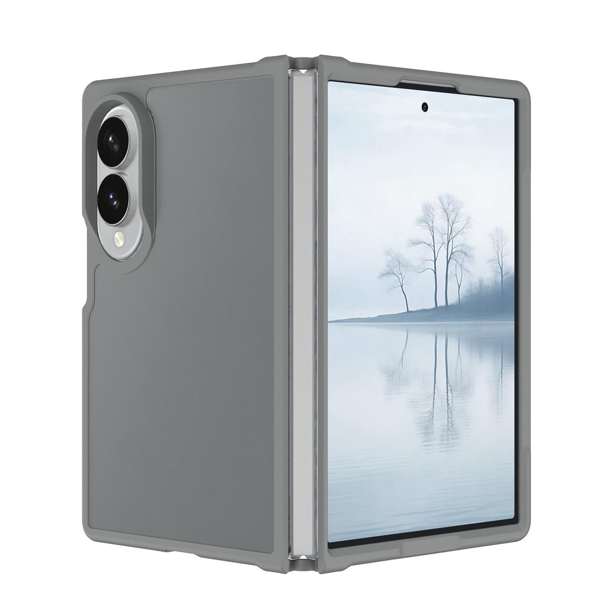 For Galaxy Z Fold8 5G Skin Feel Contrast Color TPU Hybrid PC Phone Case - Dark Grey - EDA009866801F
