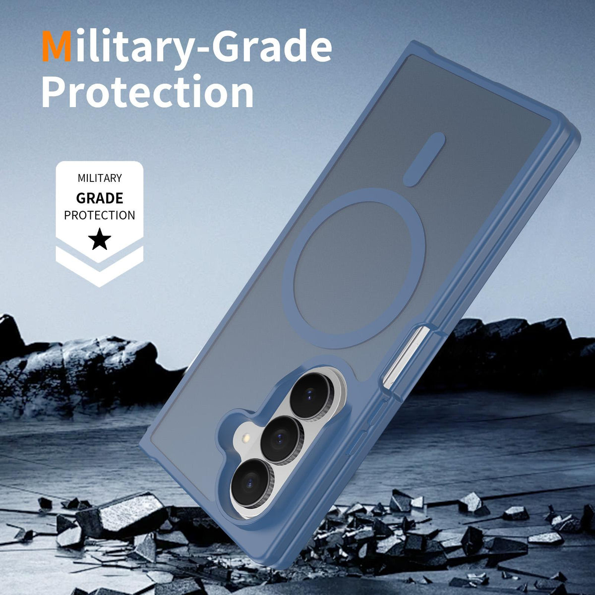 For Galaxy Z Fold8 Ultra 5G Skin Feel TPU Hybrid PC MagSafe Phone Case - Blue - EDA009867102B